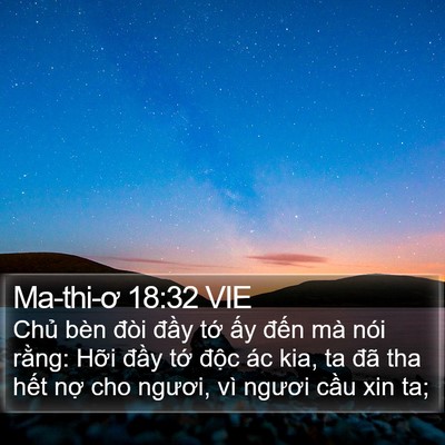 Ma-thi-ơ 18:32 VIE Bible Verse Image