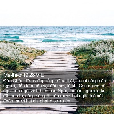 Ma-thi-ơ 19:28 VIE Bible Verse Image