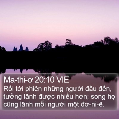 Ma-thi-ơ 20:10 VIE Bible Verse Image