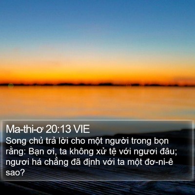Ma-thi-ơ 20:13 VIE Bible Verse Image