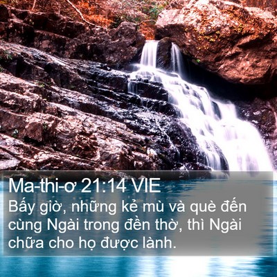 Ma-thi-ơ 21:14 VIE Bible Verse Image