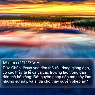 Ma-thi-ơ 21:23 VIE Bible Verse Image