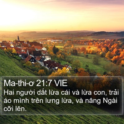 Ma-thi-ơ 21:7 VIE Bible Verse Image