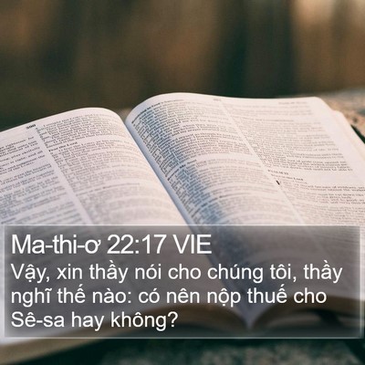 Ma-thi-ơ 22:17 VIE Bible Verse Image
