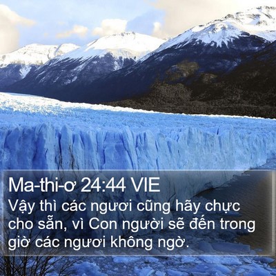 Ma-thi-ơ 24:44 VIE Bible Verse Image