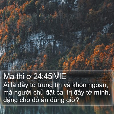Ma-thi-ơ 24:45 VIE Bible Verse Image