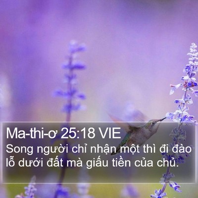 Ma-thi-ơ 25:18 VIE Bible Verse Image