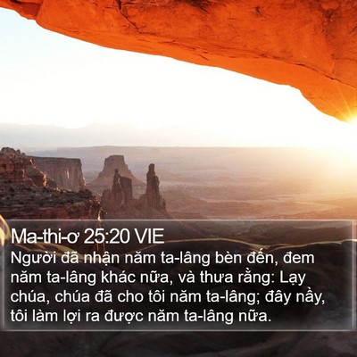 Ma-thi-ơ 25:20 VIE Bible Verse Image