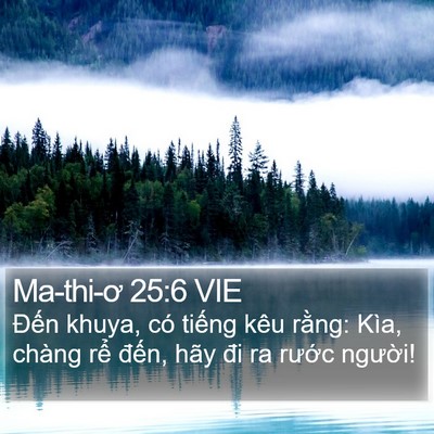 Ma-thi-ơ 25:6 VIE Bible Verse Image