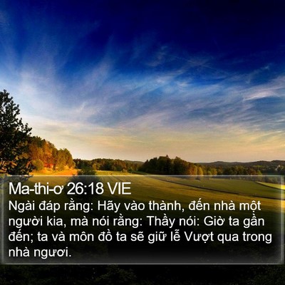 Ma-thi-ơ 26:18 VIE Bible Verse Image
