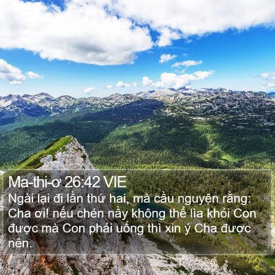 Ma-thi-ơ 26:42 VIE Bible Verse Image