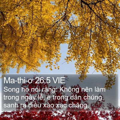 Ma-thi-ơ 26:5 VIE Bible Verse Image