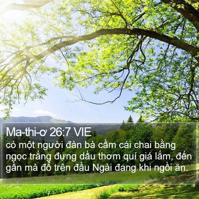 Ma-thi-ơ 26:7 VIE Bible Verse Image