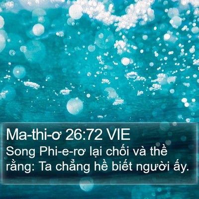 Ma-thi-ơ 26:72 VIE Bible Verse Image