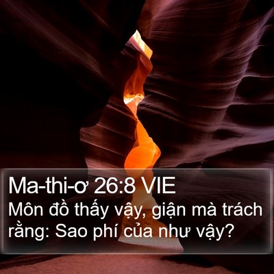 Ma-thi-ơ 26:8 VIE Bible Verse Image