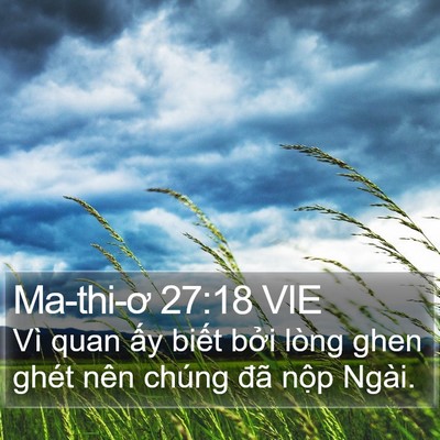 Ma-thi-ơ 27:18 VIE Bible Verse Image