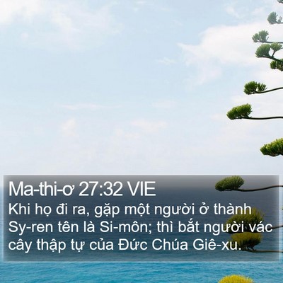 Ma-thi-ơ 27:32 VIE Bible Verse Image