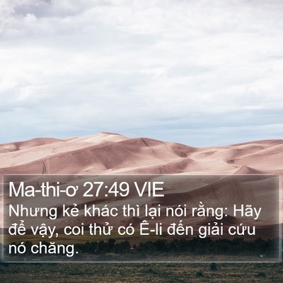 Ma-thi-ơ 27:49 VIE Bible Verse Image