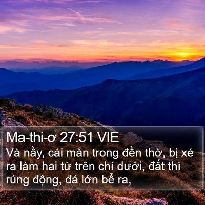 Ma-thi-ơ 27:51 VIE Bible Verse Image