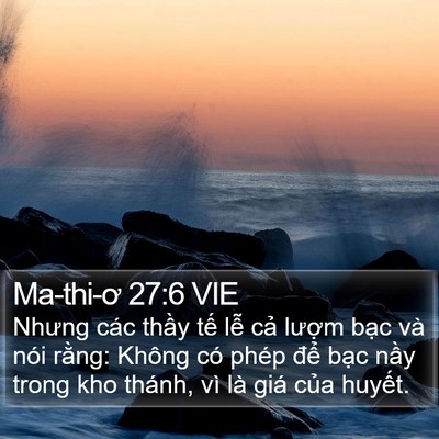Ma-thi-ơ 27:6 VIE Bible Verse Image