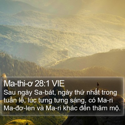 Ma-thi-ơ 28:1 VIE Bible Verse Image
