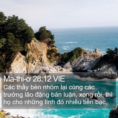 Ma-thi-ơ 28:12 VIE Bible Verse Image