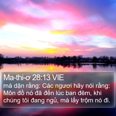 Ma-thi-ơ 28:13 VIE Bible Verse Image