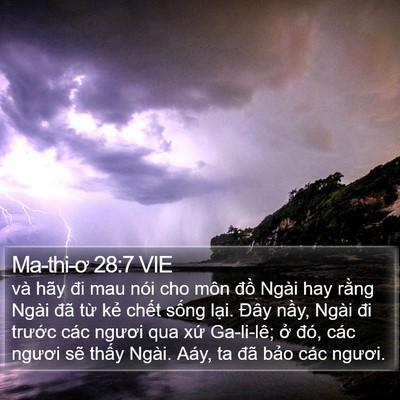 Ma-thi-ơ 28:7 VIE Bible Verse Image