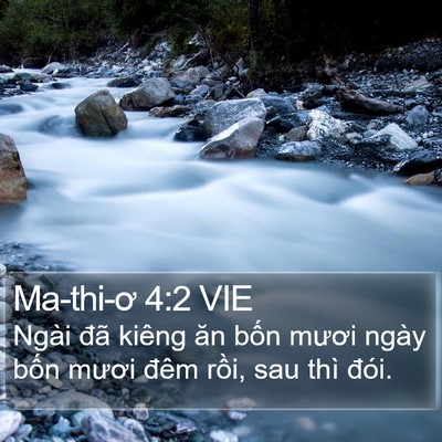 Ma-thi-ơ 4:2 VIE Bible Verse Image