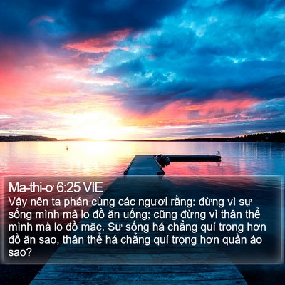 Ma-thi-ơ 6:25 VIE Bible Verse Image