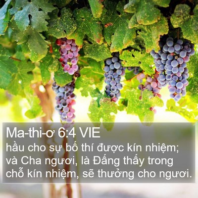 Ma-thi-ơ 6:4 VIE Bible Verse Image