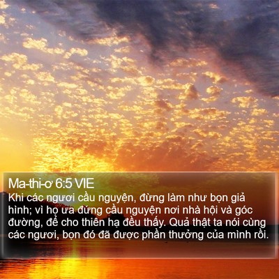Ma-thi-ơ 6:5 VIE Bible Verse Image