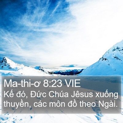 Ma-thi-ơ 8:23 VIE Bible Verse Image