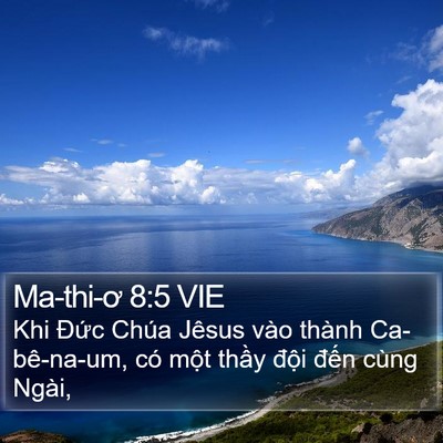 Ma-thi-ơ 8:5 VIE Bible Verse Image