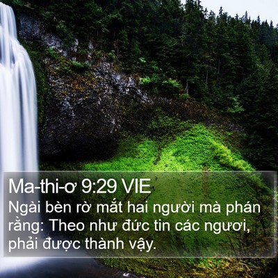 Ma-thi-ơ 9:29 VIE Bible Verse Image