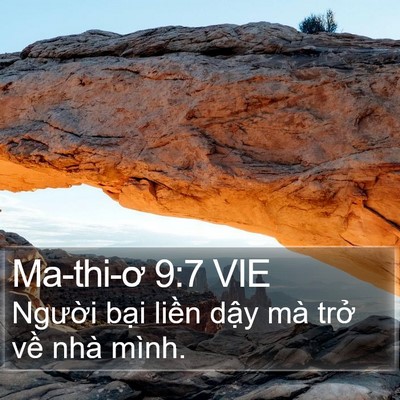 Ma-thi-ơ 9:7 VIE Bible Verse Image