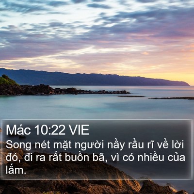 Mác 10:22 VIE Bible Verse Image