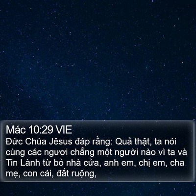 Mác 10:29 VIE Bible Verse Image