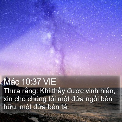 Mác 10:37 VIE Bible Verse Image