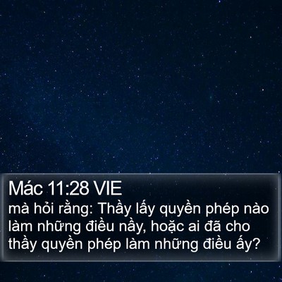 Mác 11:28 VIE Bible Verse Image