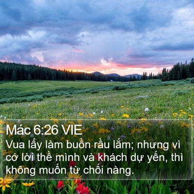 Mác 6:26 VIE Bible Verse Image