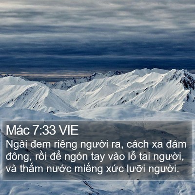 Mác 7:33 VIE Bible Verse Image