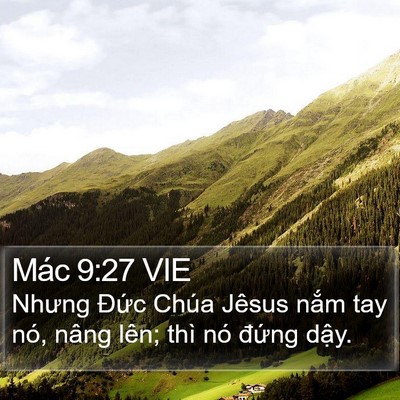 Mác 9:27 VIE Bible Verse Image