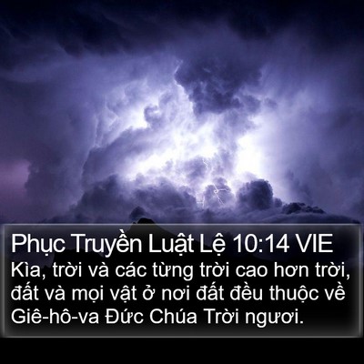 Phục Truyền Luật Lệ 10:14 VIE Bible Verse Image
