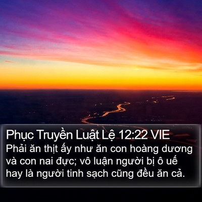 Phục Truyền Luật Lệ 12:22 VIE Bible Verse Image