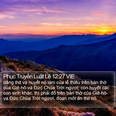 Phục Truyền Luật Lệ 12:27 VIE Bible Verse Image