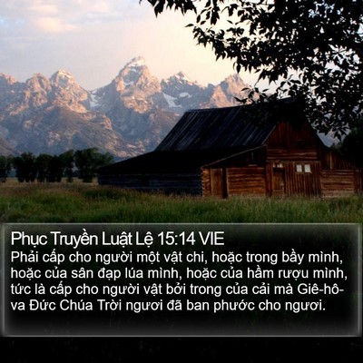 Phục Truyền Luật Lệ 15:14 VIE Bible Verse Image