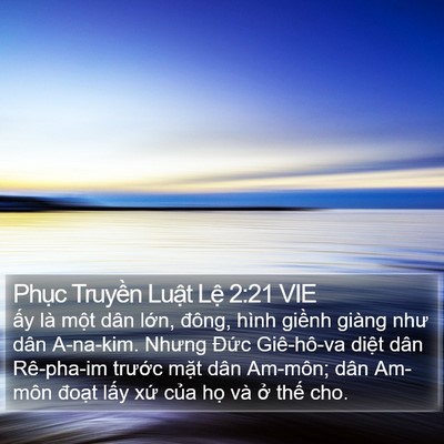 Phục Truyền Luật Lệ 2:21 VIE Bible Verse Image