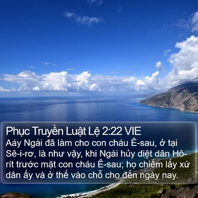 Phục Truyền Luật Lệ 2:22 VIE Bible Verse Image