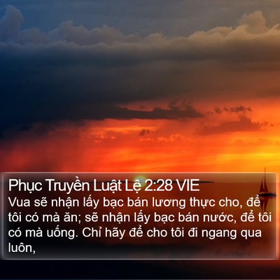 Phục Truyền Luật Lệ 2:28 VIE Bible Verse Image